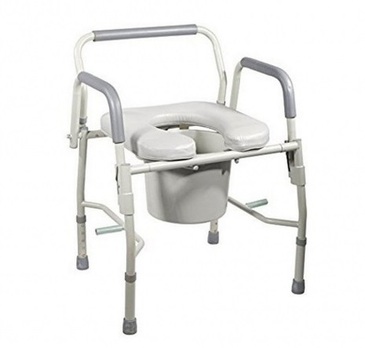 Healthline Bedside Commode with Arms and Padded Seat