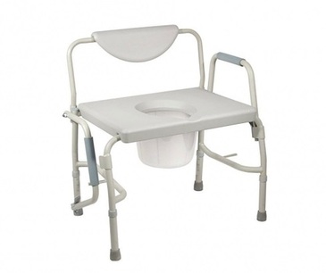 Healthline Heavy Duty Bariatric Bedside Commode with Folding Armrests