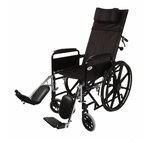 Healthline 20" Recliner Wheelchair with Detachable Full Arms Padded Flip Back & ELR