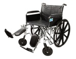 22" Bariatric Heavy Duty Wheelchair with Padded Full Arms & ELR K7