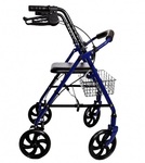 Healthline Blue Walker Rollator with Fold Up 7.5'' Wheels and Removable Back Support
