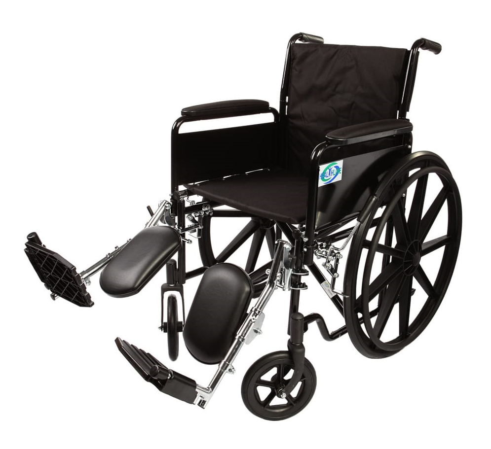 18" Wheelchair With Padded Full Arm Detachable W/padded Calf Pads