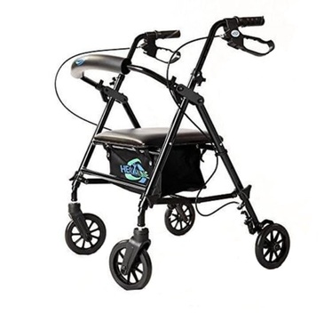 Healthline Lightweight Black Rollator with Aluminum Loop Break