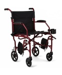Healthline 17" Transport Red Wheelchair with SLR