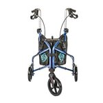 Healthline 3 Wheel Blue Rollator Walker With Basket