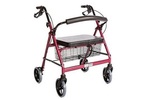 Healthline Bariatric Heavy Duty Red Rollator Walker