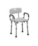 Healthline Bath Shower Seat with White Arms and Adjustable Height