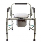 Healthline Bedside Commode with Adjustable Legs and Folding Armrests