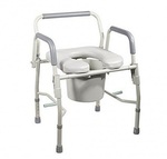 Healthline Bedside Commode with Arms and Padded Seat
