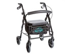 Healthline Combo Transport Rollator Chair with Loop Brakes , Black Pouch & 8'' Wheels